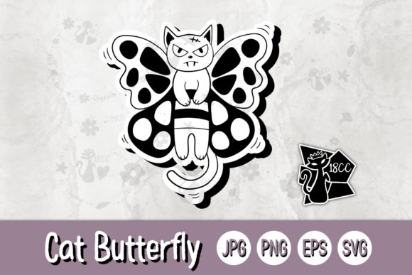 Cat Butterfly Bw SVG: A Designer's Review for Embroidery