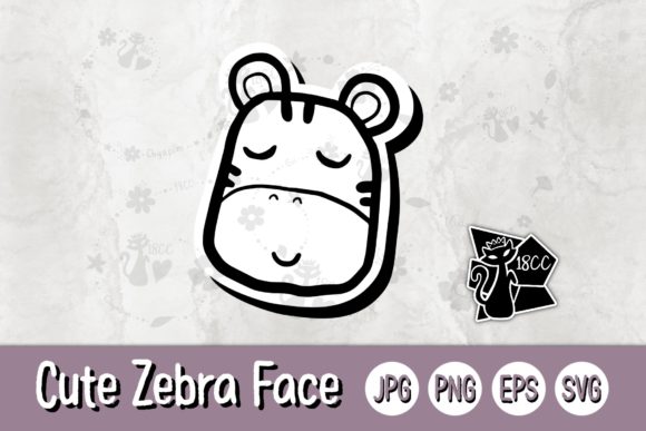 Cute Zebra Face Line JPG PNG EPS SVG Review