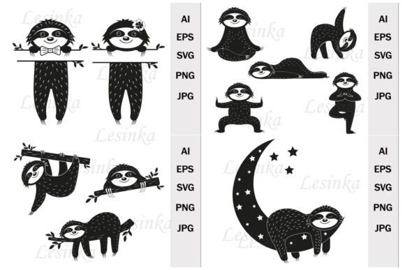 Review: Bundle Cute Characters Sloths SVG for Embroidery