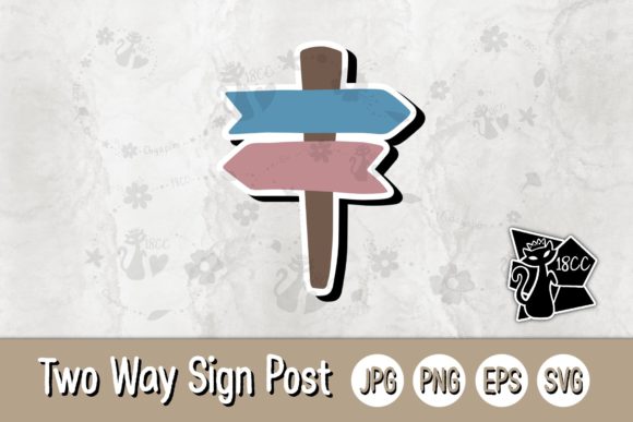 Review: Two Way Sign Post with Color SVG PNG EPS