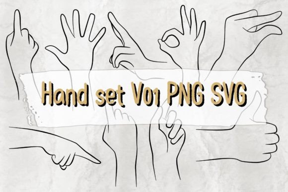 Reviewing Hand Set Element V01 PNG SVG for Embroidery