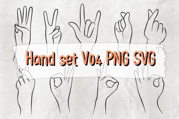 Reviewing Hand Set Element V04 PNG SVG for Embroidery